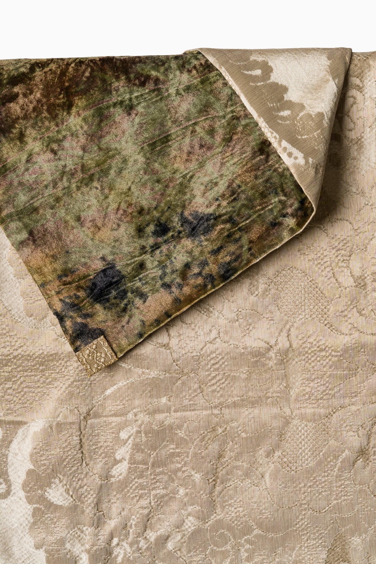 Ecoprint İpek Kadife Çift Taraflı Kısa Şal