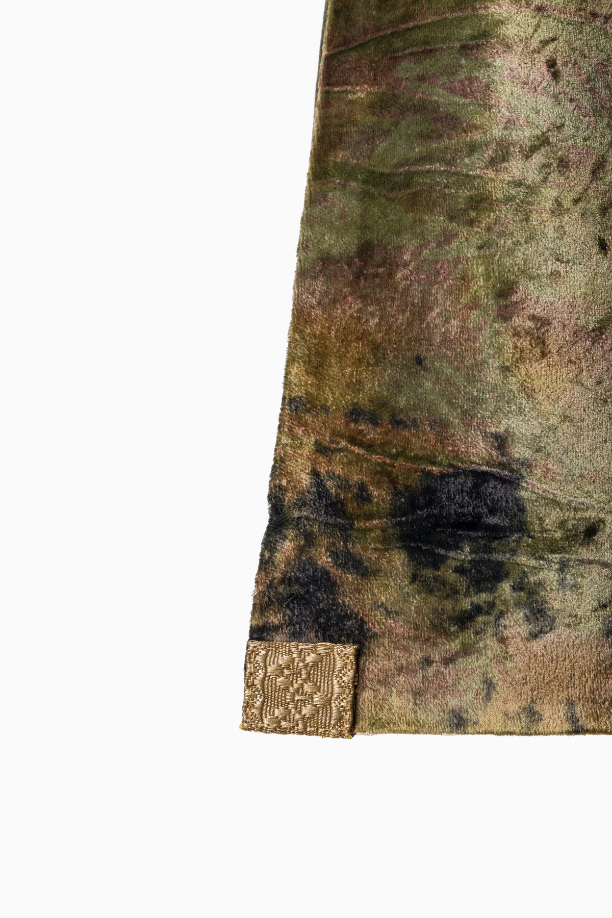 Ecoprint İpek Kadife Çift Taraflı Kısa Şal
